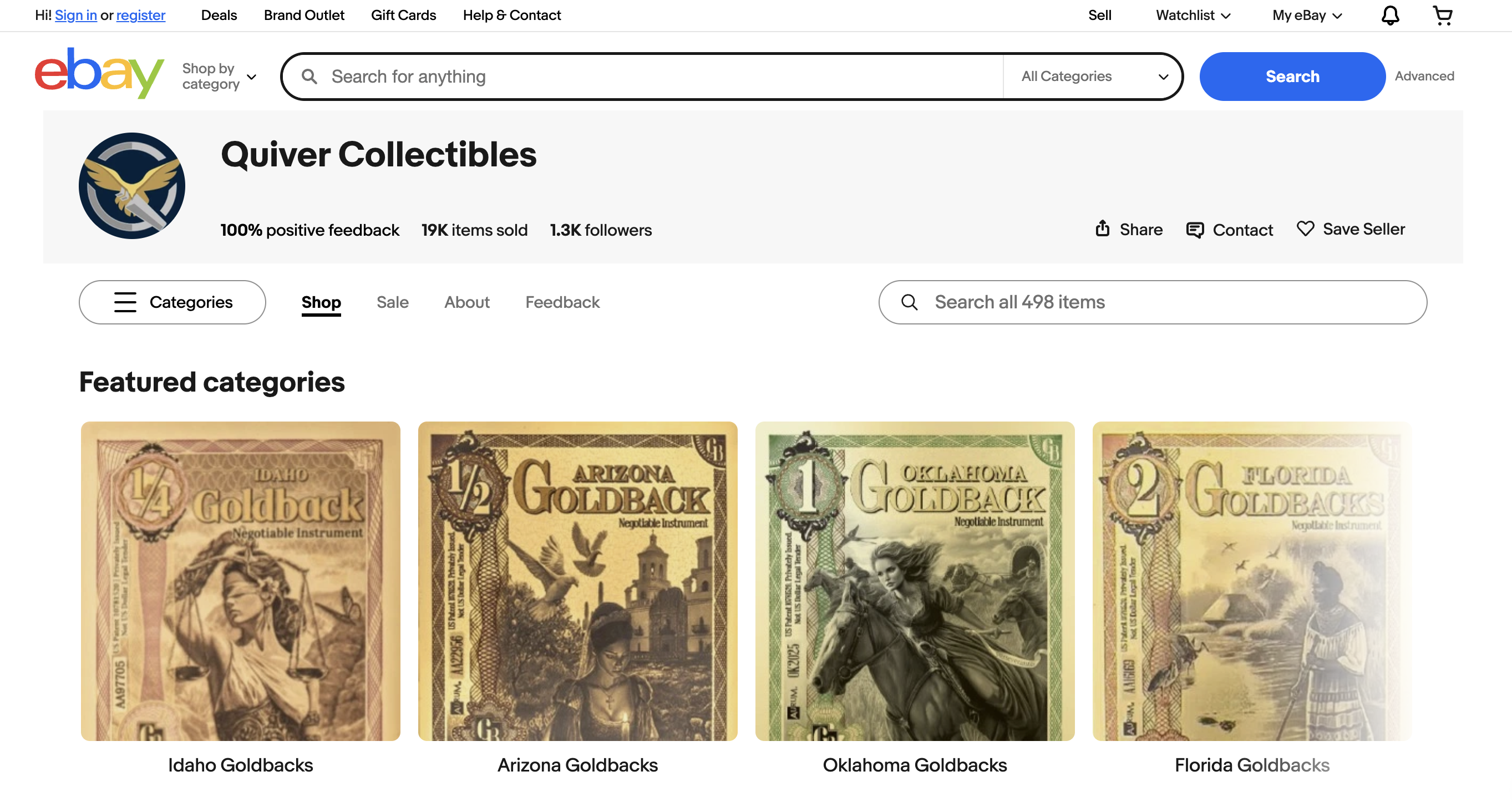 Quiver Collectibles eBay store